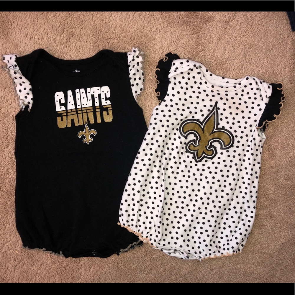 New Orleans Saints Baby Girl Rompers, Size 18m